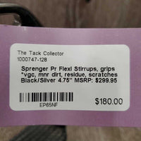 Pr Flexi Stirrups, grips *vgc, mnr dirt, residue, scratches
