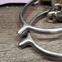 Pr POW Spurs, Leather Spur Straps, Bling *gc, widened, clean, dirt/residue, scratches, ends: chews & thin
