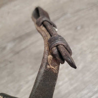 Thick Braided Reins, Stoppers *fair, dry, stiff, pulled stitching, clean, faded
