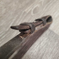 Thick Braided Reins, Stoppers *fair, dry, stiff, pulled stitching, clean, faded
