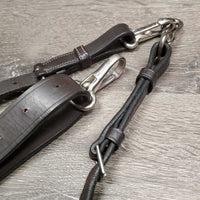 Leather & Elastic Breastplate, Running Attach, snaps *xc/vgc, clean, mnr residue/gunk, scratches, stains & hair
