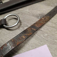 Leather & Elastic Breastplate, Running Attach, snaps *xc/vgc, clean, mnr residue/gunk, scratches, stains & hair
