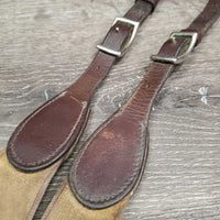 Leather & Elastic Breastplate, Snaps, Running Martingale Attach *gc, dirt, stains, hair, xholes, thin fleece, older, mnr faded