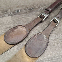 Leather & Elastic Breastplate, Snaps, Running Martingale Attach *gc, dirt, stains, hair, xholes, thin fleece, older, mnr faded
