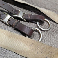 Leather & Elastic Breastplate, Snaps, Running Martingale Attach *gc, dirt, stains, hair, xholes, thin fleece, older, mnr faded