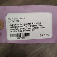 Adjustable Leather Running Attachment Only, buckle *like new/xc, clean, bent/sharp roller buckle
