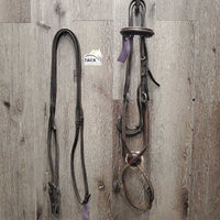 Rsd Figure 8 Bridle, Rubber Reins *gc, mnr dirt, dry, dents, rubs, stiff, tape residue, NO CHEEKS
