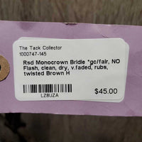 Rsd Monocrown Bridle *gc/fair, NO Flash, clean, dry, v.faded, rubs, twisted
