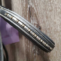 Soft Rsd Padded Bridle, Bling, Buckles *gc, NO Flash, clean & mnr dirt, tape residue, xholes
