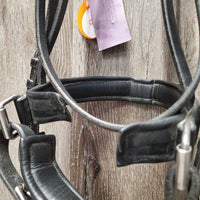 Rsd Padded Monocrown Dressage Bridle, Buckles, Crank *gc, NO Flash, clean, mnr dents, edge scrapes, rubs & scratches
