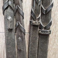 Monocrown Rsd Padded Dressage Bridle, Crank, Braided Reins *gc, rubs, faded, clean, NO Flash, tape residue, mnr sticky
