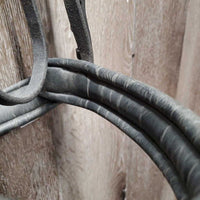 Monocrown Rsd Padded Dressage Bridle, Crank, Braided Reins *gc, rubs, faded, clean, NO Flash, tape residue, mnr sticky
