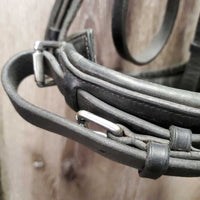 Monocrown Rsd Padded Dressage Bridle, Crank, Braided Reins *gc, rubs, faded, clean, NO Flash, tape residue, mnr sticky
