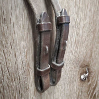 Narrow Rsd Bridle, v.narrow Braided Reins *gc,/fair, v.dry, v.stiff, rubs, scrapes, trimmed end