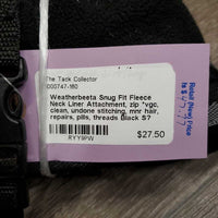 Snug Fit Fleece Neck Liner Attachment, zip *vgc, clean, undone stitching, mnr hair, repairs, pills, threads
