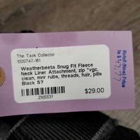 Snug Fit Fleece Neck Liner Attachment, zip *vgc, clean, mnr rubs, threads, hair, pills

