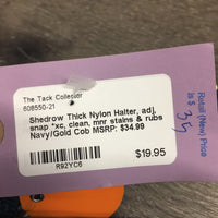 Thick Nylon Halter, adj, snap *xc, clean, mnr stains & rubs