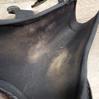 Pr Open Front Boots, tabs *gc, clean, residue, hairy, scrapes, rubs, faded
