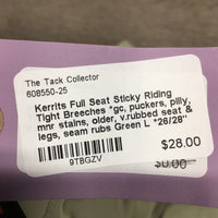 Full Seat Sticky Riding Tight Breeches *gc, puckers, pilly, mnr stains, older, v.rubbed seat & legs, seam rubs
