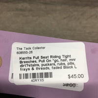 Full Seat Riding Tight Breeches, Pull On *gc, hair, mnr dirt?stains, puckers, rubs, pills, frays & threads, faded
