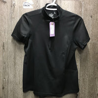 SS Shirt, 1/4 Zip Up *gc, hair, snags, runs, seam rubs, older
