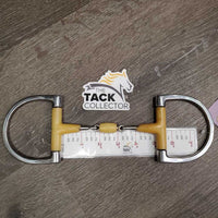 Thin French Link Hunter D Ring, center roller *gc, discolored, v.chewed & shortened, rough ends, clean
