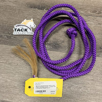 Narrow Horsemanship Nylon Lead Rope, Horsehair tassel *xc/like new, 0 hardware
