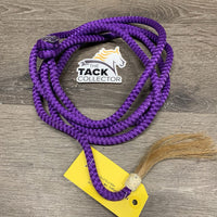 Narrow Horsemanship Nylon Lead Rope, Horsehair tassel *xc/like new, 0 hardware
