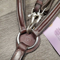 RSd/FS Padded Leather & Elastic Breastplate, 2 Piece Running Attachment, snaps *vgc, mnr dirt & rubs, older