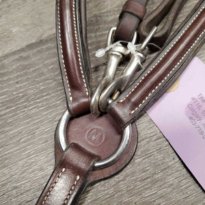 RSd/FS Padded Leather & Elastic Breastplate, 2 Piece Running Attachment, snaps *vgc, mnr dirt & rubs, older
