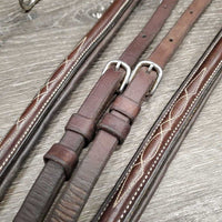 RSd/FS Padded Leather & Elastic Breastplate, 2 Piece Running Attachment, snaps *vgc, mnr dirt & rubs, older
