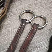 RSd/FS Padded Leather & Elastic Breastplate, 2 Piece Running Attachment, snaps *vgc, mnr dirt & rubs, older
