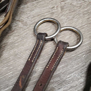 RSd/FS Padded Leather & Elastic Breastplate, 2 Piece Running Attachment, snaps *vgc, mnr dirt & rubs, older