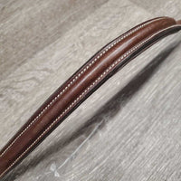 RSd/FS Padded Leather & Elastic Breastplate, 2 Piece Running Attachment, snaps *vgc, mnr dirt & rubs, older