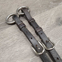 RSd Padded Leather & Elastic Breastplate, Running Attachment, snaps *gc, dirty, xholes, mismatched, creases, rubs, older
