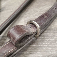 RSd Padded Leather & Elastic Breastplate, Running Attachment, snaps *gc, dirty, xholes, mismatched, creases, rubs, older
