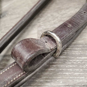 RSd Padded Leather & Elastic Breastplate, Running Attachment, snaps *gc, dirty, xholes, mismatched, creases, rubs, older