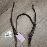 RSd Padded Leather & Elastic Breastplate, Running Attachment, snaps *gc, dirty, xholes, mismatched, creases, rubs, older
