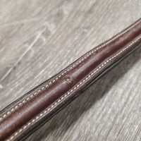 RSd Padded Leather & Elastic Breastplate, Running Attachment, snaps *gc, dirty, xholes, mismatched, creases, rubs, older
