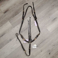 Rsd/FS Padded Thick Soft Leather & Elastic Breastplate, 2 Pc Running Attachment *gc, dirty, xholes, older, rubs