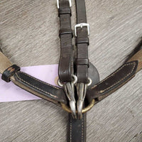 Rsd/FS Padded Thick Soft Leather & Elastic Breastplate, 2 Pc Running Attachment *gc, dirty, xholes, older, rubs