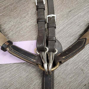 Rsd/FS Padded Thick Soft Leather & Elastic Breastplate, 2 Pc Running Attachment *gc, dirty, xholes, older, rubs
