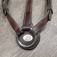 Thick Soft Leather & Elastic Breastplate, Wither Bridge *gc, dirty, xholes, older, rubs, creases
