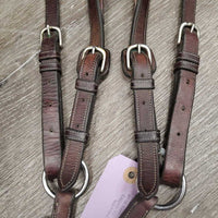 Thick Soft Leather & Elastic Breastplate, Wither Bridge *gc, dirty, xholes, older, rubs, creases
