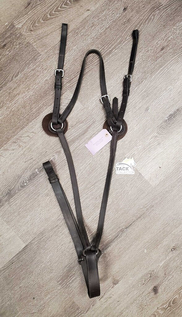 Thick Soft Leather & Elastic Breastplate, Wither Bridge, 2 Foam Ring Covers *gc, dirty, xholes, older, rubs, creases