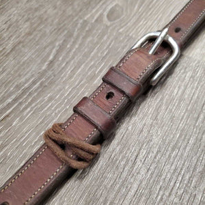 Narrow Hunter Leather & Elastic Breastplate, snaps *gc, dirty, xholes, older, rubs, creases, faded, scrapes, stains, stretched elastic