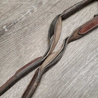 Narrow Hunter Leather & Elastic Breastplate, snaps *gc, dirty, xholes, older, rubs, creases, faded, scrapes, stains, stretched elastic
