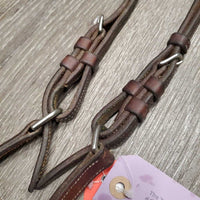 Narrow Hunter Leather & Elastic Breastplate, snaps *gc, dirty, xholes, older, rubs, creases, faded, scrapes, stains, stretched elastic