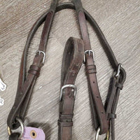 Thick Soft Leather & Elastic Breastplate, snaps, Running Attachment *gc, dirty, xholes, older, rubs, creases, faded, scrapes, sticky, dents, stains, loose keepers