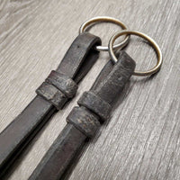 Thick Soft Leather & Elastic Breastplate, snaps, Running Attachment *gc, dirty, xholes, older, rubs, creases, faded, scrapes, sticky, dents, stains, loose keepers